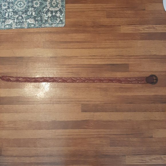 Size Large Woven Leather Belt Brown Braided Boho Western NEW main image 4